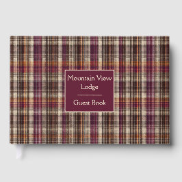 Custom Guest Book Gingham Style Vacation Rentals ゲストブック