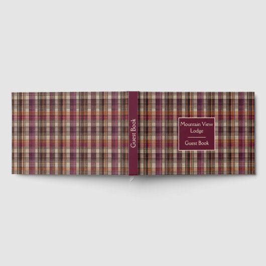 Custom Guest Book Gingham Style Vacation Rentals ゲストブック (全面)