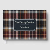 Custom Guest Book Gingham Style Vacation Rentals ゲストブック (正面)