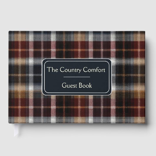 Custom Guest Book Gingham Style Vacation Rentals ゲストブック (正面)