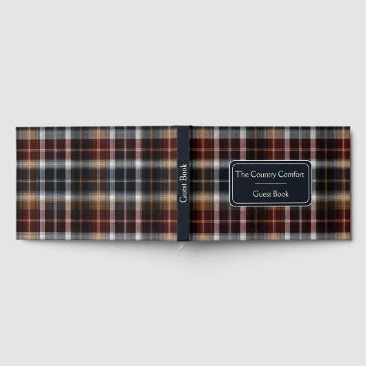 Custom Guest Book Gingham Style Vacation Rentals ゲストブック (全面)