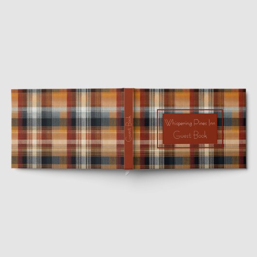 Custom Guest Book Gingham Style Vacation Rentals ゲストブック (全面)