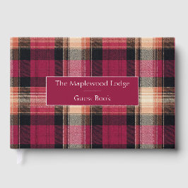 Custom Guest Book Gingham Style Vacation Rentals ゲストブック