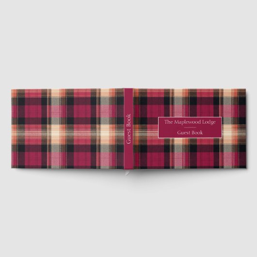Custom Guest Book Gingham Style Vacation Rentals ゲストブック (全面)
