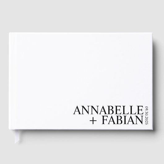 Custom Guest Book, Personalized Luxury Wedding Gue ゲストブック (正面)