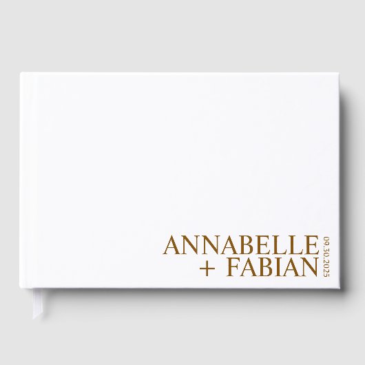 Custom Guest Book, Personalized Luxury Wedding Gue ゲストブック (正面)