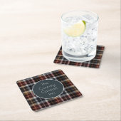 Custom Guest Coaster Gingham Vacation Rentals スクエアペーパーコースター (インサイチュ)