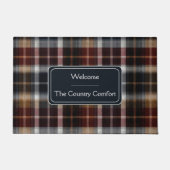 Custom Guest Door Mat Gingham Vacation Rentals ドアマット (正面)