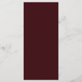 Custom Guest Name Burgundy Gold Place Card Menu メニュー (裏面)