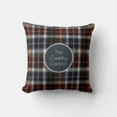 Custom Guest Throw Pillow Gingham Vacation Rentals クッション (正面)
