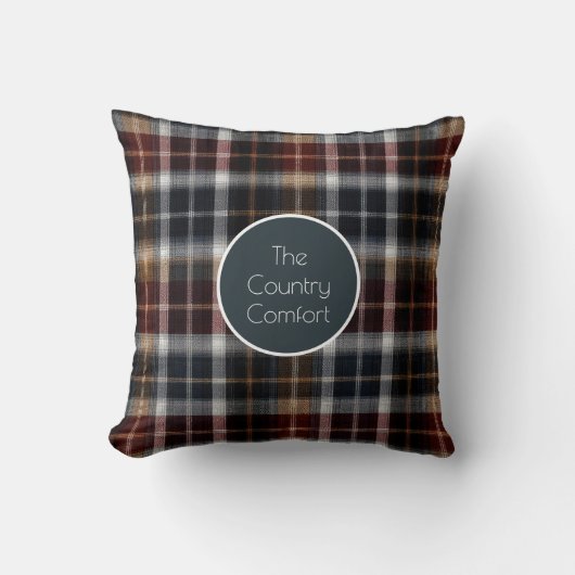 Custom Guest Throw Pillow Gingham Vacation Rentals クッション (正面)