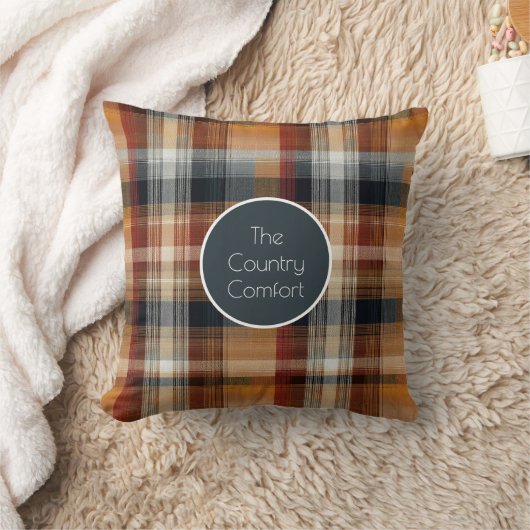 Custom Guest Throw Pillow Gingham Vacation Rentals クッション (ブランケット)