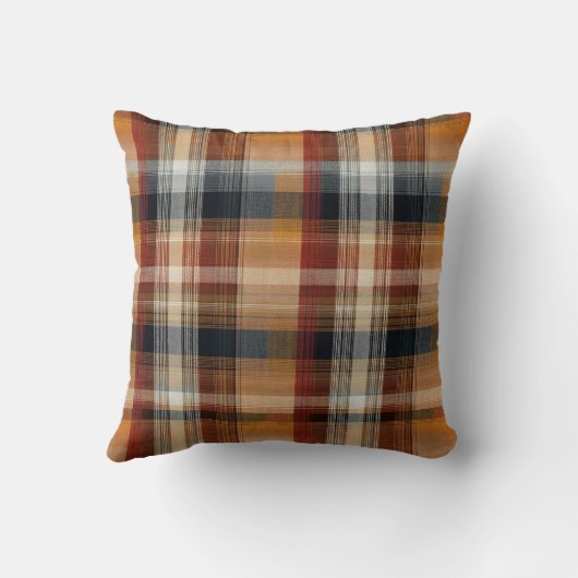 Custom Guest Throw Pillow Gingham Vacation Rentals クッション (裏面)