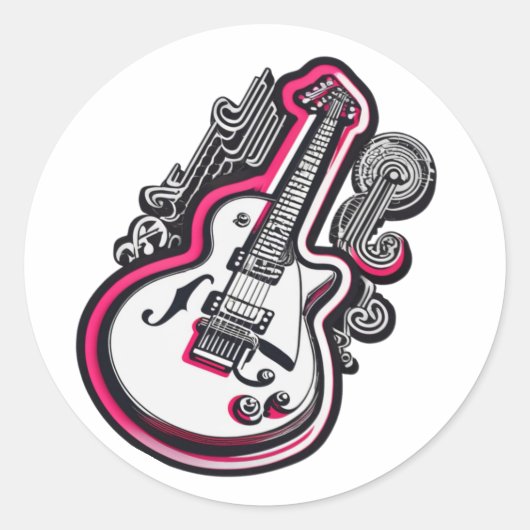 Custom Guitar Stickers ラウンドシール (正面)
