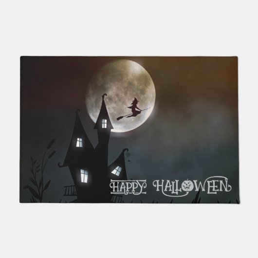  Custom Halloween Cute Spooky Whimsical Black   ドアマット (正面)