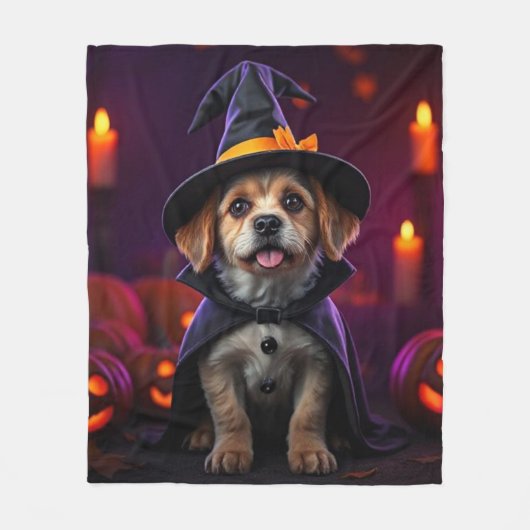 Custom Halloween Pet Blanket | Spooky & Cute Gift フリースブランケット (正面)