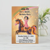 Custom Halloween Unicorn Birthday Party Invitation 招待状 (スタンド正面)