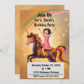 Custom Halloween Unicorn Birthday Party Invitation 招待状 (正面/裏面)