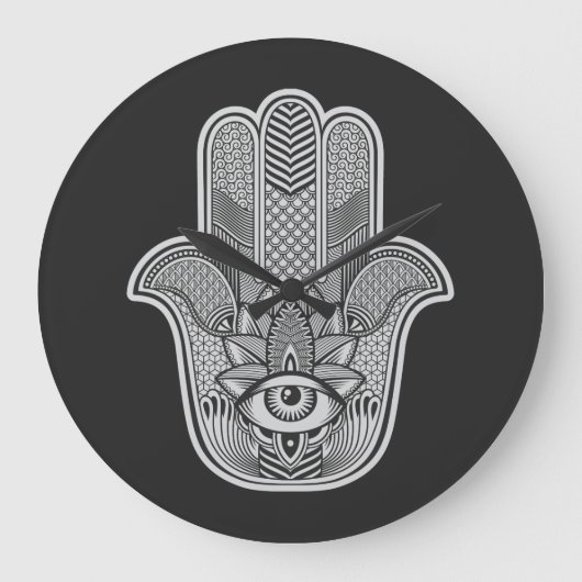 Custom Hamsa ラージ壁時計 (正面)
