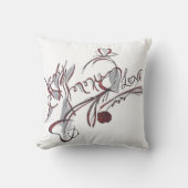  custom hand-drawn calligraphy art クッション (正面)