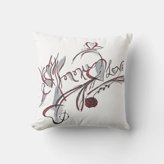  custom hand-drawn calligraphy art クッション (正面)