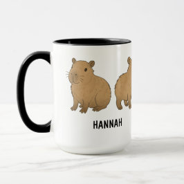 Custom Hand Drawn Cute Capybara Coffee マグカップ