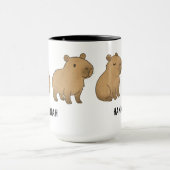 Custom Hand Drawn Cute Capybara Coffee マグカップ (中央)