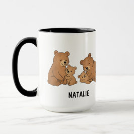 Custom Hand Drawn Cute Mama Bear Best Mom Ever  マグカップ