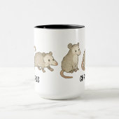 Custom Hand Drawn Cute Opossum Coffee マグカップ (中央)