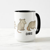 Custom Hand Drawn Cute Opossum Coffee マグカップ (正面右)