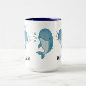 Custom Hand Drawn Cute Whale Coffee Mug マグカップ (中央)