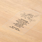 Custom Hand Drawn Flower Sympathy Acrylic Card アクリル招待状 (レイダウン)