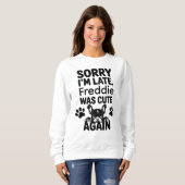 Custom Hand Drawn Funny French Bulldog Mama スウェットシャツ (正面フル)