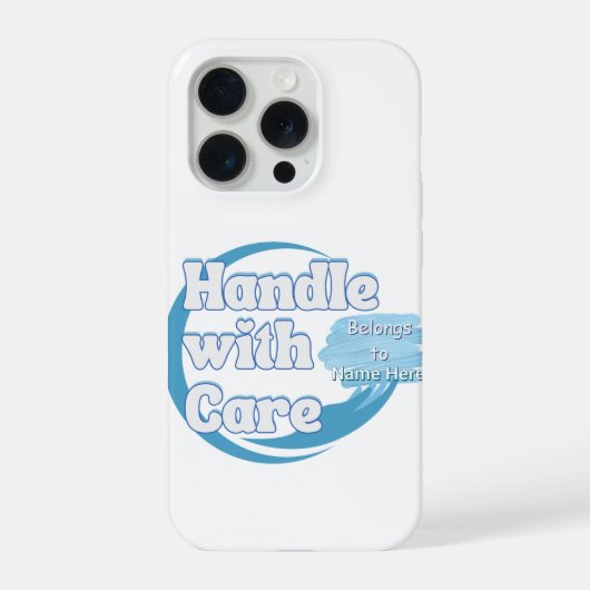Custom “Handle With Care” Name iPhoneケース (裏面)