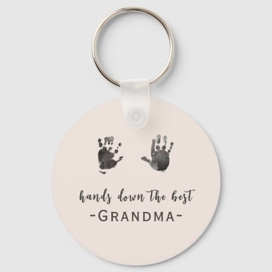 Custom Handprints Best Grandma  キーホルダー (正面)