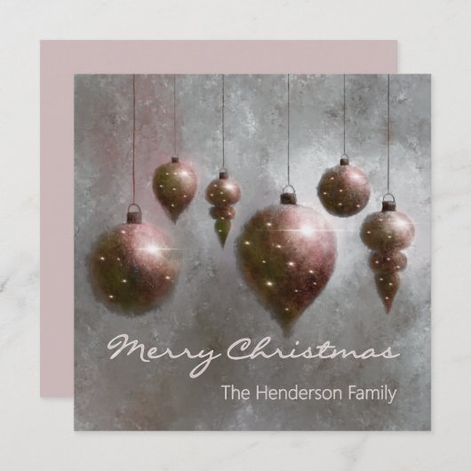 Custom Hanging Christmas Baubles Copper on Silver  (正面/裏面)