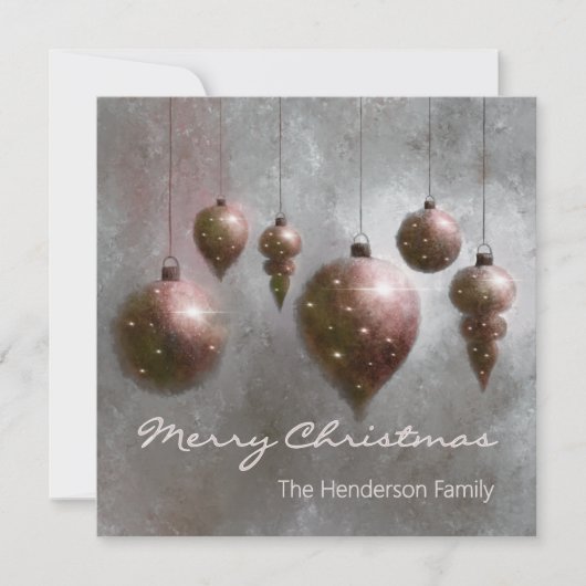 Custom Hanging Christmas Baubles Copper on Silver  (正面)