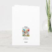 Custom Happy 1st Birthday Congratulations, Puppy  カード (裏面)