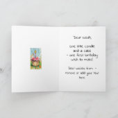 Custom Happy 1st Birthday Congratulations, Puppy  カード (内部)