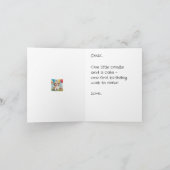 Custom Happy 1st Birthday Congratulations, Puppy  カード (内部)