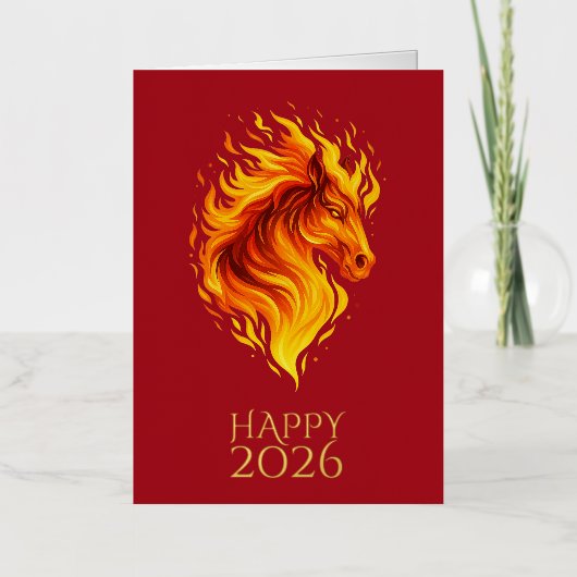 Custom Happy 2026 Folded Foil Greeting Card 箔グリーティングカード (正面)