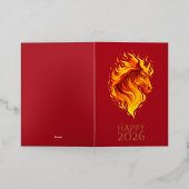 Custom Happy 2026 Folded Foil Greeting Card 箔グリーティングカード (外側レイダウン)