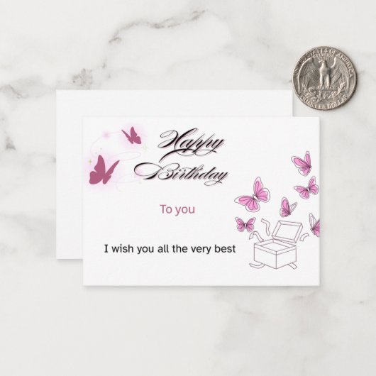 Custom Happy Birthday Card | Personalized Name & M ノートカード (正面/裏面インサイチュ)