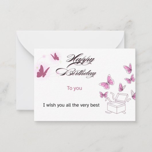 Custom Happy Birthday Card | Personalized Name & M ノートカード (正面)