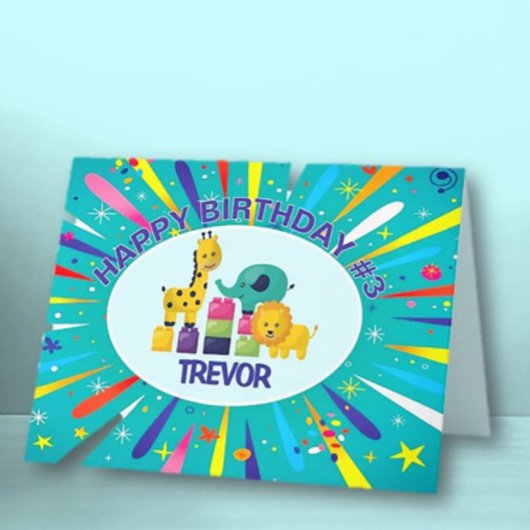 Custom Happy Birthday child greeting card サンキューカード