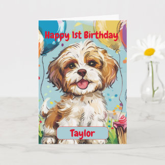 Custom Happy Birthday Congratulations, Havanese, カード