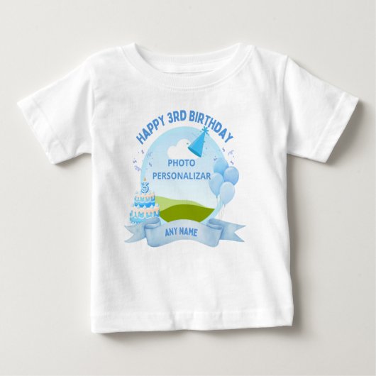 "Custom Happy Birthday Kids T-Shirt – Personalized ベビーTシャツ (正面)