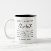 Custom happy birthday mug gift for her mom friends ツートーンマグカップ (左)