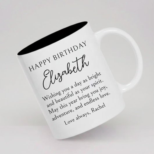Custom happy birthday mug gift for her mom friends ツートーンマグカップ