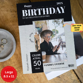 Custom Happy Birthday Photo Magazine Cover Card 